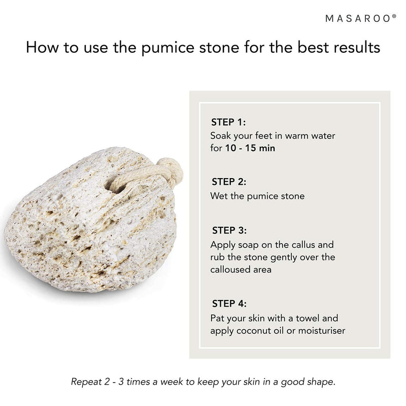 [Australia] - Masaroo Pumice Stone for Feet - Natural Foot Files for Hard Skin - Callus Remover for Feet - Hard Skin Remover Foot - Natural Foot Scraper 