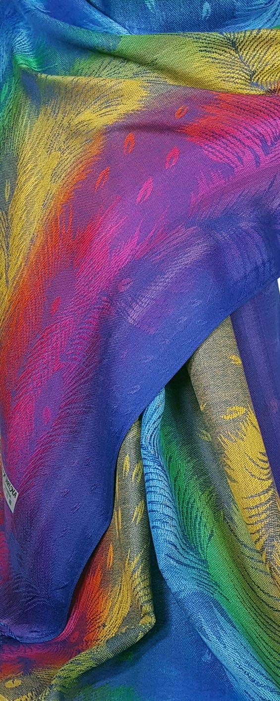 [Australia] - GFM Silky Feel Rainbow Pashmina Style Scarf in Paisley Or Floral (NEOPASH-A) Pck4-crtnl-royal Blue 