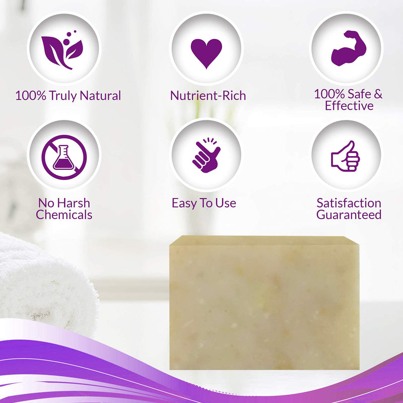 [Australia] - Natrulo Eczema Soap for Face and Body – All Natural Dermatitis, Psoriasis Treatment for Dry Itchy Flaky Skin Relief – Gentle Detoxifying, Healing, Anti-Itch, Cleansing Skincare Remedy - 2 Pack, 4 oz Each 