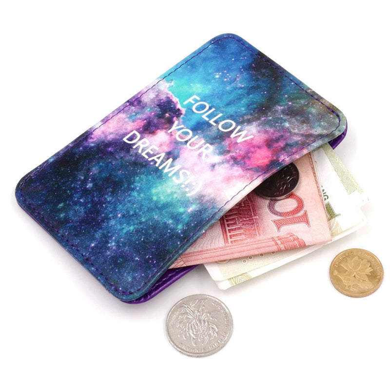 [Australia] - Kandouren Slim Minimalist RFID Leather Wallets,Front Pocket Wallet,Credit Card Holder for Men & Women,Money Clip Nebula 