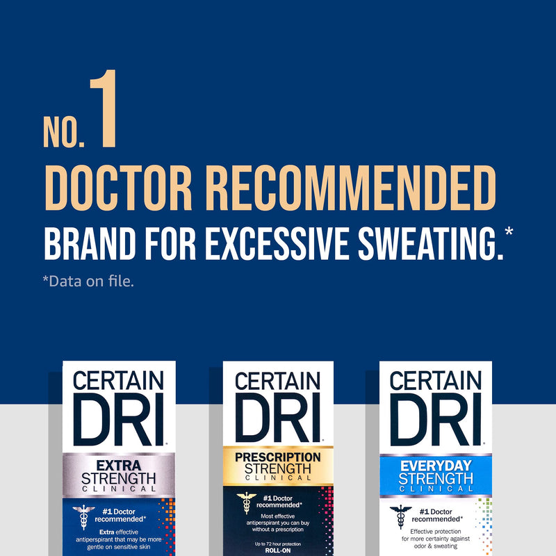 [Australia] - Certain Dri Extra Strength Clinical Antiperspirant Solid Deodorant, Hyperhidrosis Treatment for Men & Women, Powder Fresh, 1.7oz, 1 Pack 