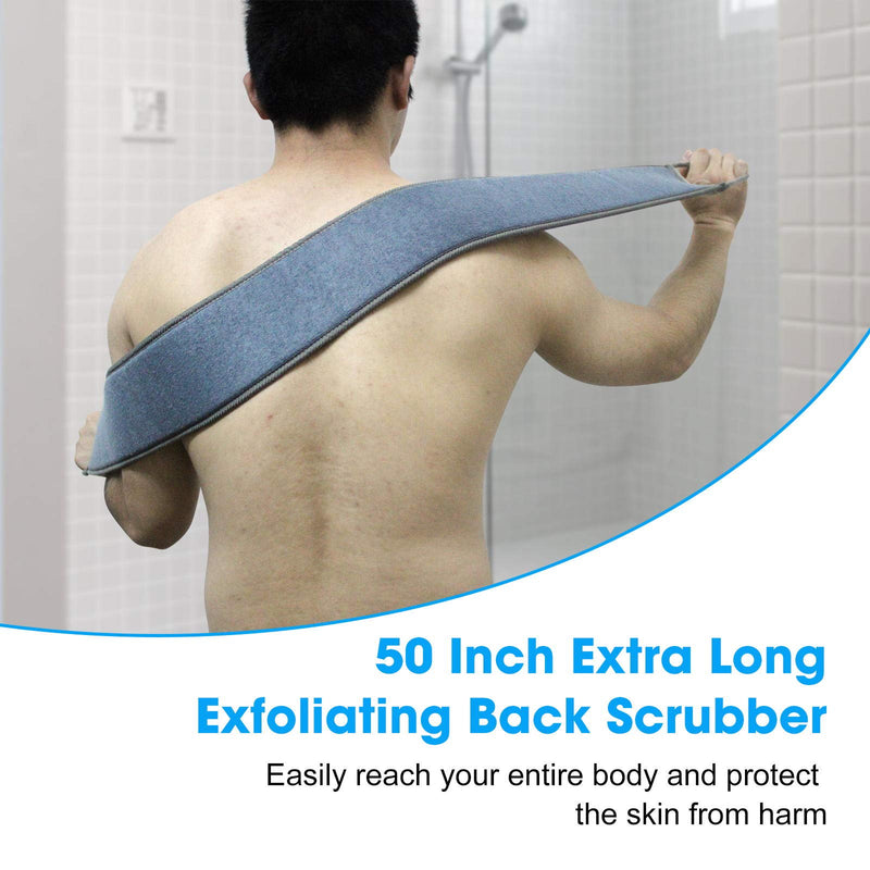 [Australia] - Loofah Back Scrubber, 50 Inch Extra Long Natural Flax Exfoliating Back Scrubber for Shower for Men Women, Deep Clean & Invigorate Your Skin, with Wall Hook 