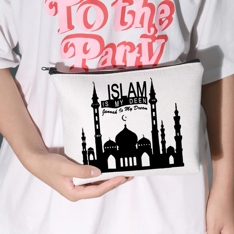 [Australia] - LEVLO Islam Allah Cosmetic Bag Islam Allah Religious Gift Lslam Is My Deen Jannah Is My Dream Make up Zipper Pouch Bag For Women Girls, Lslam Is My Deen, 