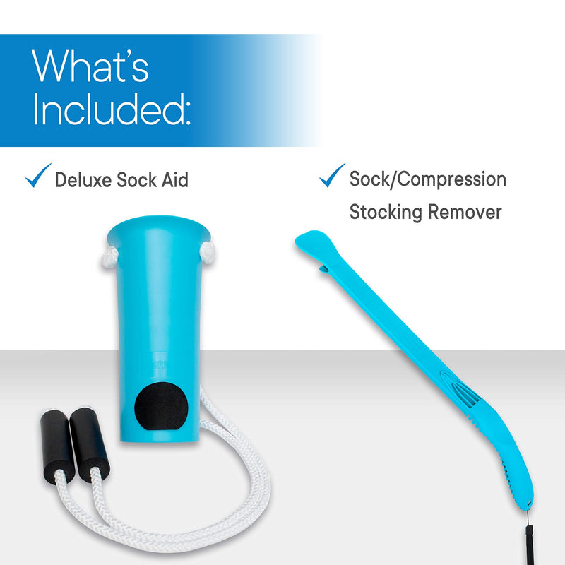 [Australia] - RMS Sock Aid Kit - Easy On Easy Off Device for Putting On Socks and Removing Socks or Stockings for Men and Women with Limited Mobility (Blue) 
