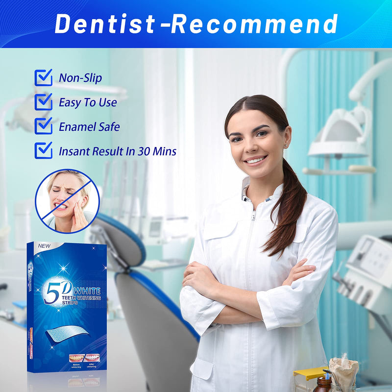 [Australia] - Teeth Whitening Strips 5D, YTOOK Tooth Whitening Kits for Sensitive Teeth - Gentle for Enamel and Gums, Teeth Whitener Removes Coffee Tea Smoking & Wine Stains 