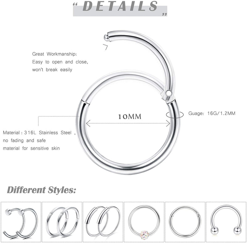 [Australia] - LOLIAS 25 Pcs 16-20G Stainless Steel Cartilage Earring Stud Hoop for Women Men CZ Star Heart Labret Tragus Stud Earring Cartilage Helix Earrings Hoop Conch Piercing Jewelry Silver 