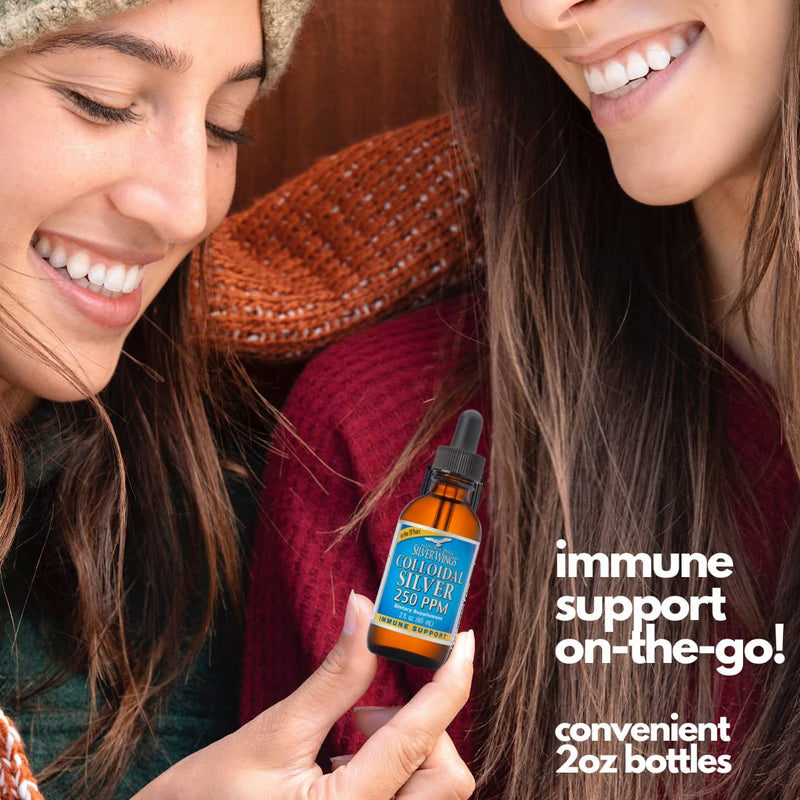 [Australia] - Natural Path Silver Wings Colloidal Silver 250ppm Spray Top 2 Fl Oz. - Enhanced Immune Support Supplement 