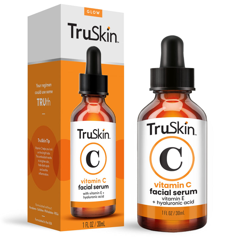 [Australia] - TruSkin Vitamin C Serum for Face, Anti Aging Serum with Hyaluronic Acid, Vitamin E, Organic Aloe Vera and Jojoba Oil, Hydrating & Brightening Serum for Dark Spots, Fine Lines and Wrinkles, 1 fl oz 1 Fl Oz (Pack of 1) 