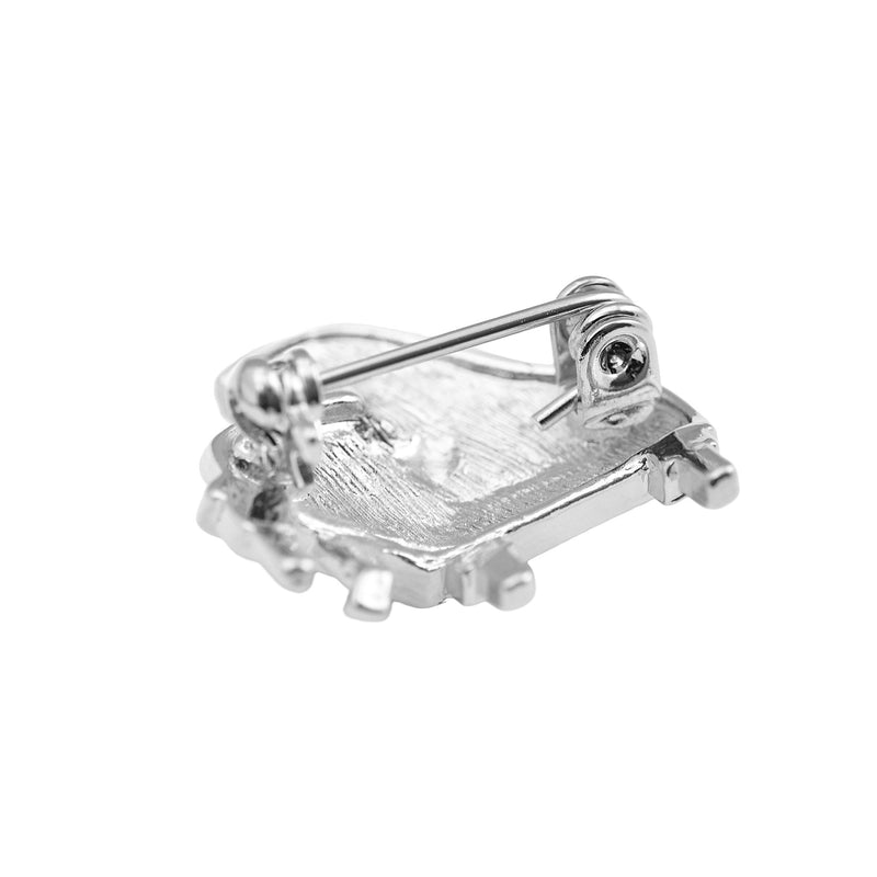 [Australia] - SpinningDaisy Tiny Jewel Crystal Grand Piano Brooch Pin Silver 