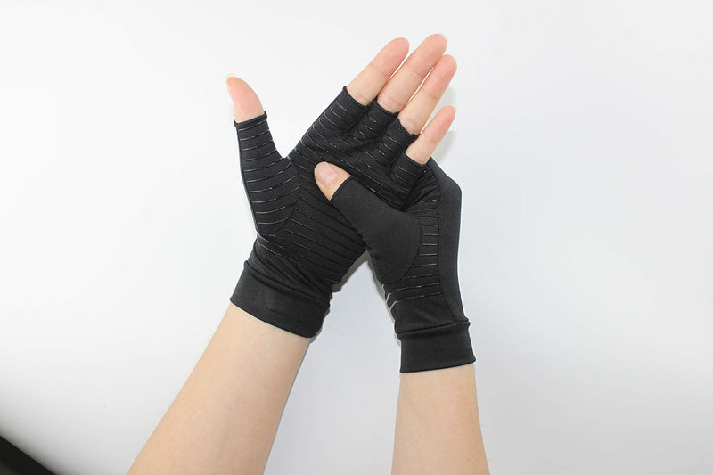 [Australia] - Comfort Fit Copper Infused Compression Gloves - Large Large (3.75" to 4.5") 