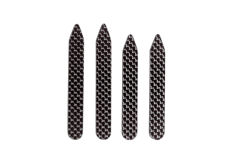 [Australia] - Carbon Fiber Collar Stays Set - Collar Stiffeners - Mens - 2 Pairs - 2.5" and 2.75" with Case - Black - Non Metal Collar Stay 