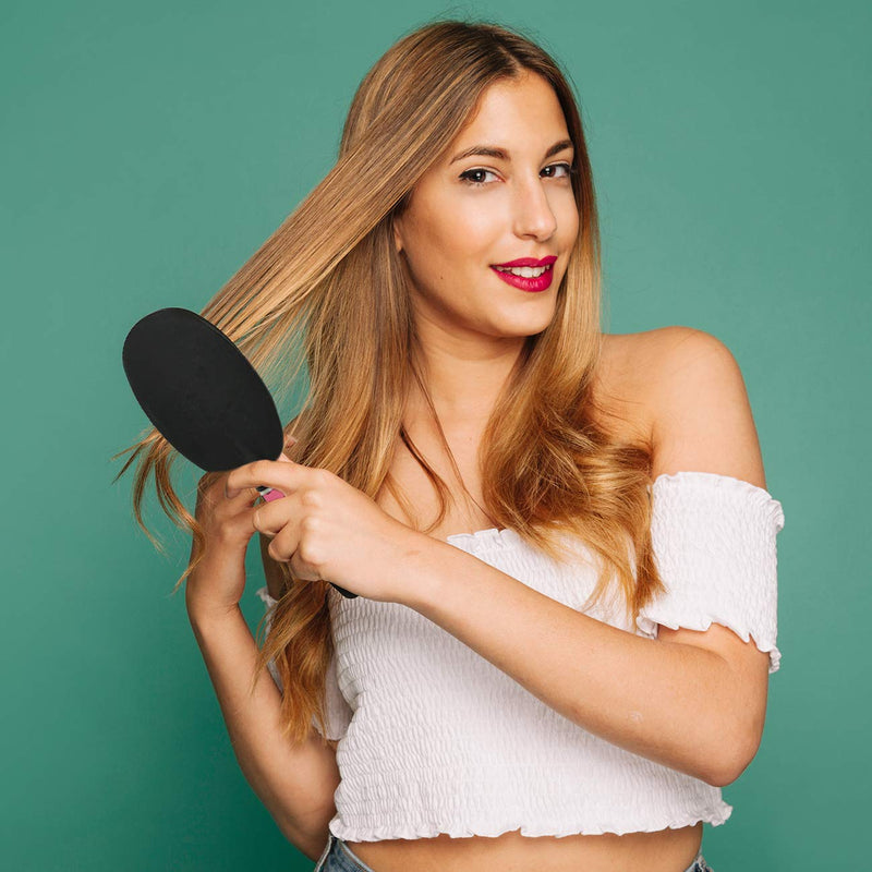 [Australia] - 5pk Hair Brush Set | Includes a Paddle Brush, Cushion Brush, Zig Zag Brush, Round Brush and Vented Brush | Silky Smooth Pink Hair Brushes | Includes SOL Notebook 