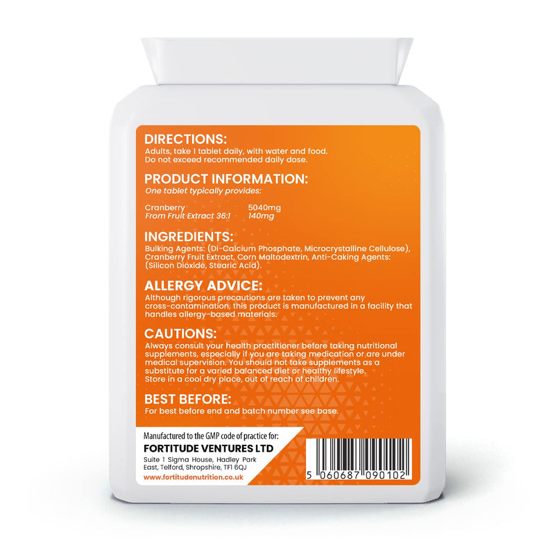 [Australia] - Cranberry Tablets 5000mg | High Strength Cranberry Extract Supplement for Cystitis Relief and Urinary Bladder Health | Cranberry Supplements For Women and Men 90 Tablets 