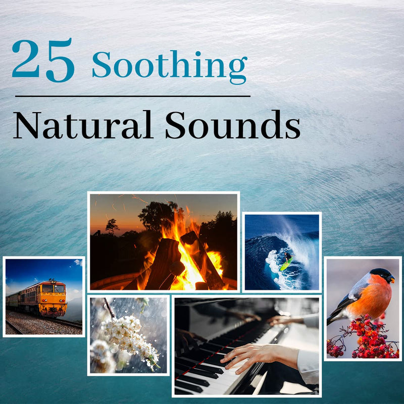 [Australia] - Fourair White Noise Sound Machine with 25 Soothing Sounds Powered by USB or Battery Portable Lanyard for Travel 32 Volume Levels 5 Timers and Memory Function for Baby Kids Adults Sleeping (White) 