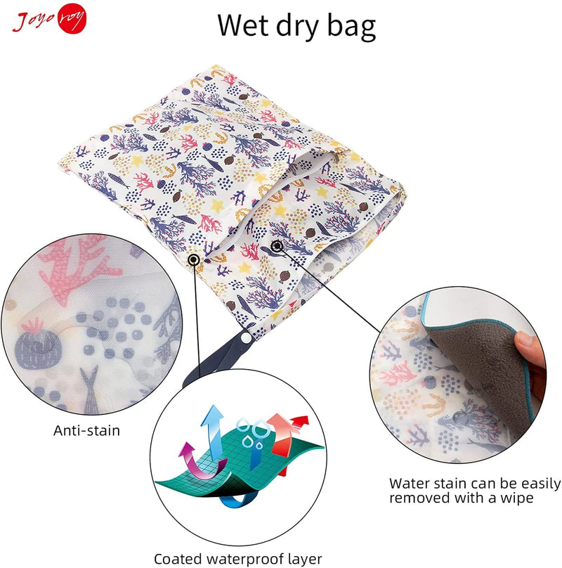[Australia] - Joyo roy Nappy Bags Wet Bag Cloth Nappy Wet Bags Wet Bag Nappy Bag Baby Nappy Bag Wet Dry Bag Wet Bag for Cloth Nappies Bag Organisers Large Nappy Bags Waterproof Zip Bag Nappy Bag Organiser SMML 4 Pack (SMML) Lemon Pumpkin Ocean Star 