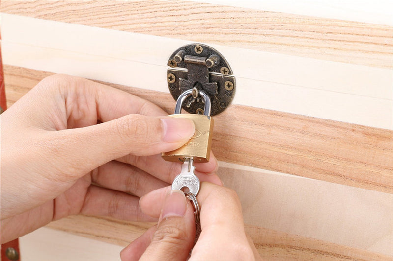 [Australia] - Willcomes Wooden Money Storage Box Treasure Chest Piggy Bank Handmade Jewelry Organizer with Lock and Two Keys Large 
