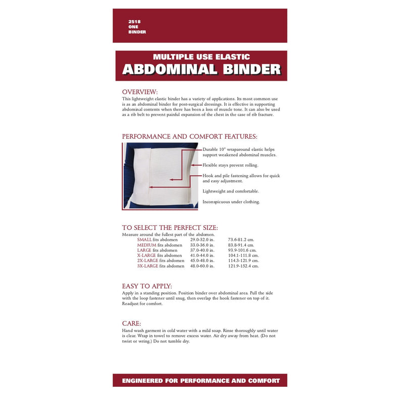 [Australia] - OTC Abdominal Binder, 10-Inch Chest and Rib Panel, Elastic, Large Large (Pack of 1) 