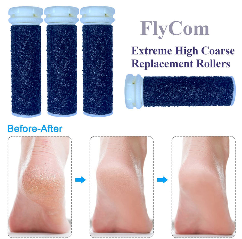 [Australia] - [4 Pack] Extreme Micro Pedi Rollers Super Highest Coarse - Replacement Heads Mineral Callus Remover Compatible with Emjoi Refill for Excess Rough Callus 
