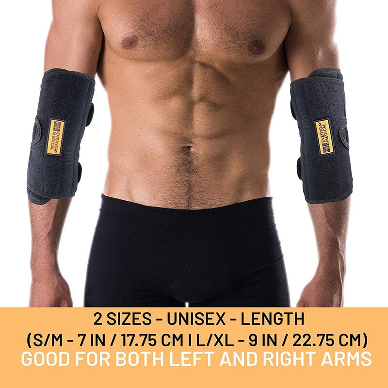 [Australia] - Everyday Medical Elbow Brace for Arthritis and Cubital Tunnel Syndrome I Elbow Immobilizer Splint for Tennis Elbow I Stabilizer Support Splint with Removable Splint I Fits Both Arms I Unisex | L/XL L/XL (Length: 9 IN) 