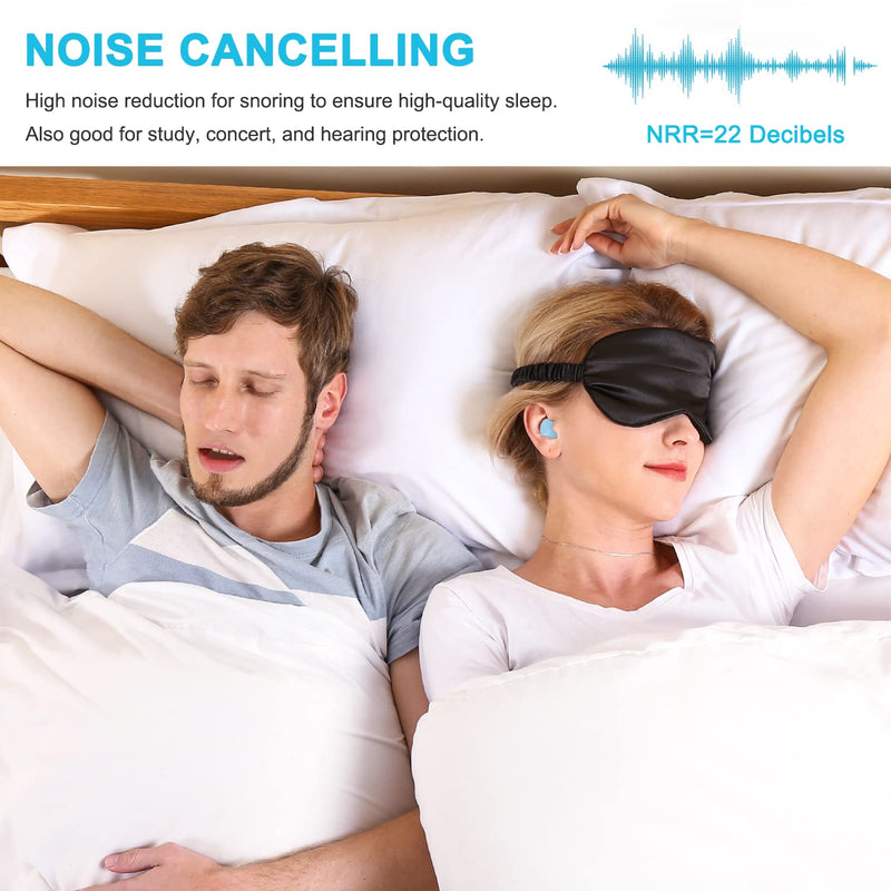 [Australia] - Reusable Silicone Ear Plugs, Waterproof Noise Cancelling Ear Plugs for Sleeping, Shooting, Airplanes, Concerts, Mowing, 22dB Highest NRR Blue 
