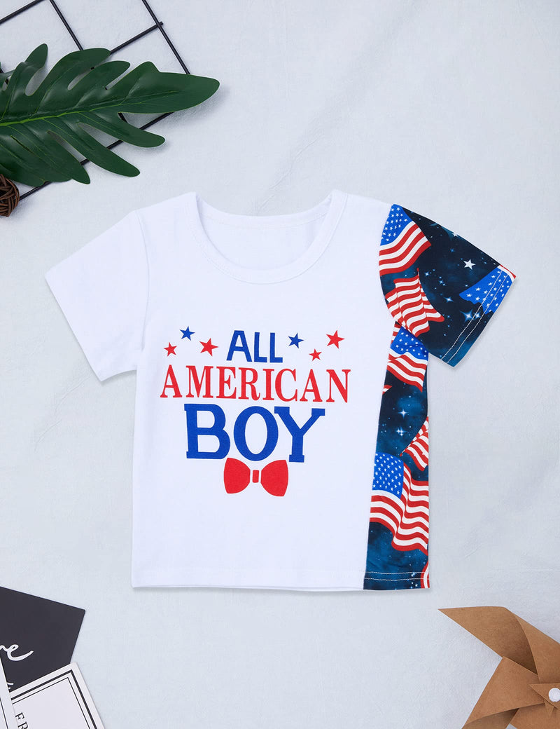 [Australia] - Baby Boy Clothes Summer Outfits, Newborn Infant Toddler Boy Short Sleeves + Shorts Boy Outfits Sets White 18-24M 