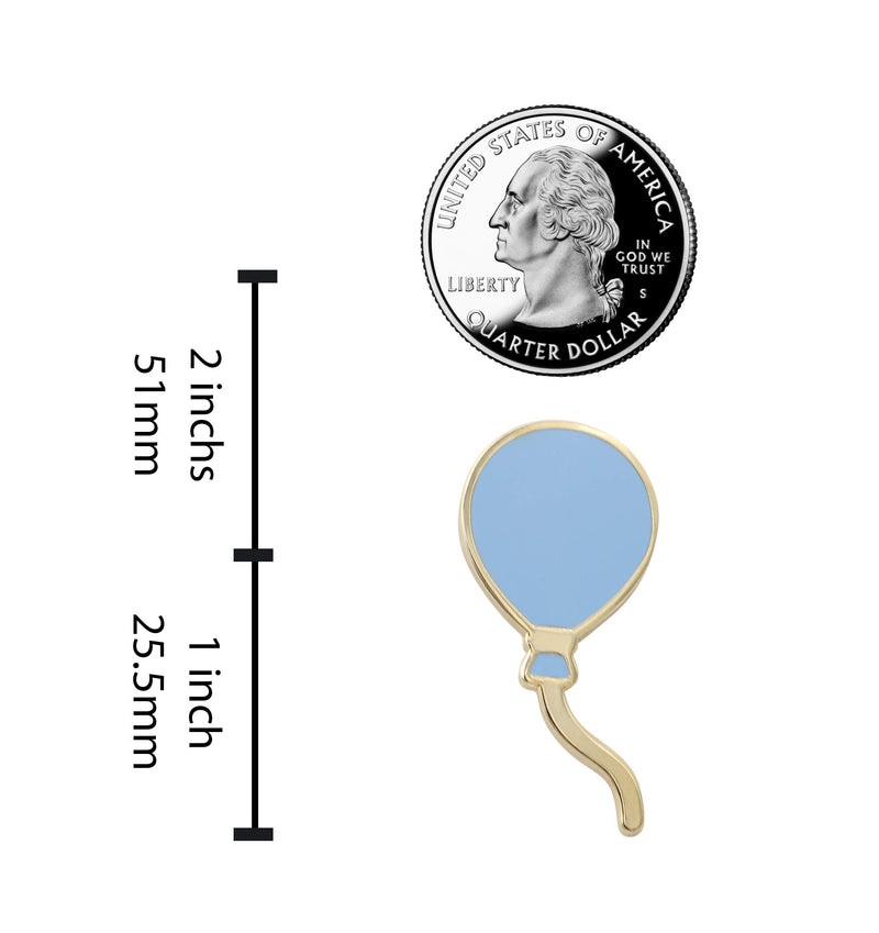 [Australia] - REAL SIC Balloon Pin - Celebration, Bridal & Baby Shower, Enamel Pin/Party Favor in Variety of Colors - Lapel/Brooch Jewlery Balloon Pin with Real Gold Plating Baby Blue 