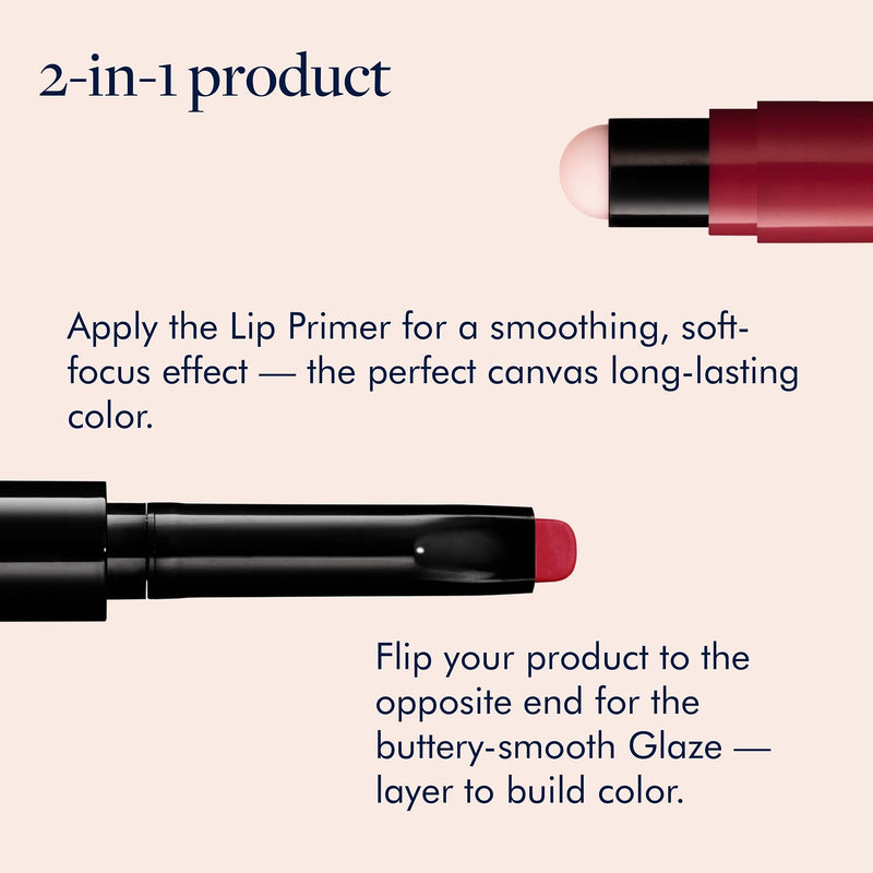 [Australia] - treStiQue Lip Glaze Crayon, Lip Gloss Lipstick With Built-in Lip Primer, Makeup Lipstick, Lipstick For Women, 2-in-1 Lip Gloss Crayon and Lip Primer English Rose 