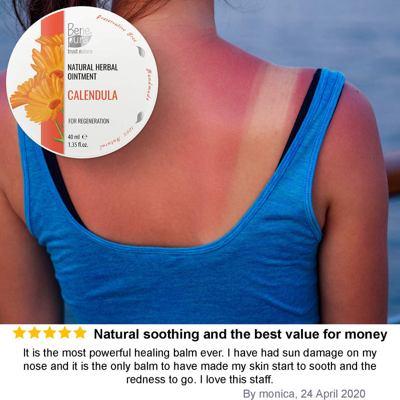 [Australia] - BenePura Calendula Ointment for Burns, Scars and Wounds - Regenerates and Soothes The Skin After Cuts - Reduces Pain and Swelling - 100% Natural Herbal Ointment - 40 ml 