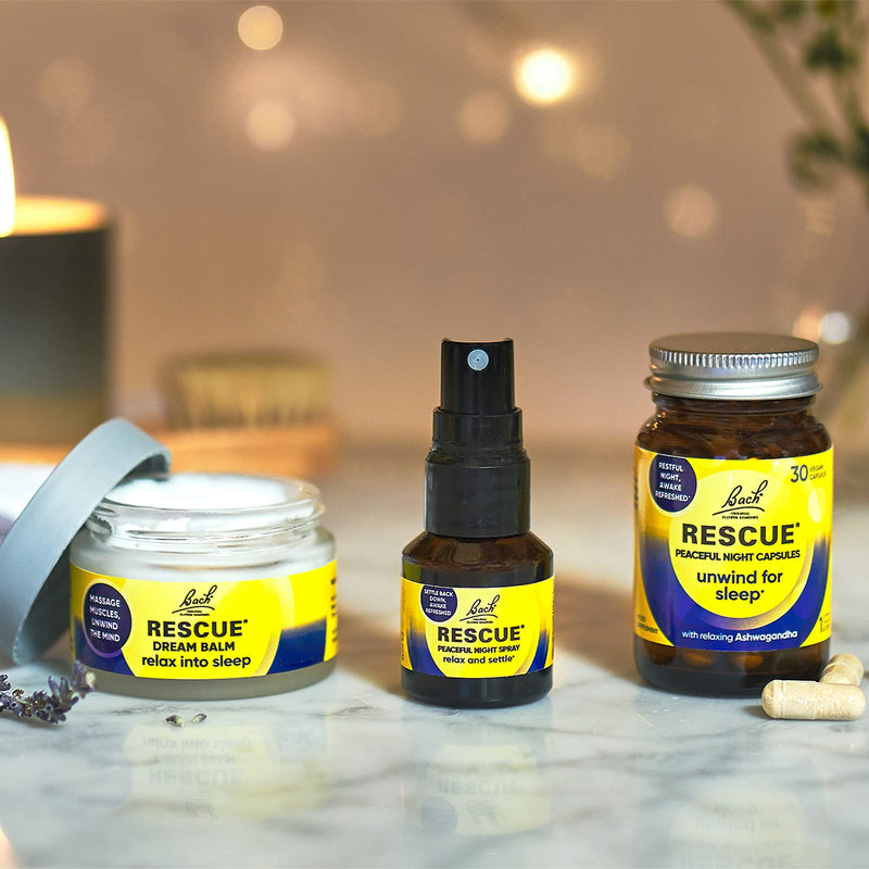 [Australia] - Nelsons Rescue Peaceful Night Capsules, relax and unwind into restful quality sleep and awake feeling refreshed 30 Vegan Capsules, one a day Single 