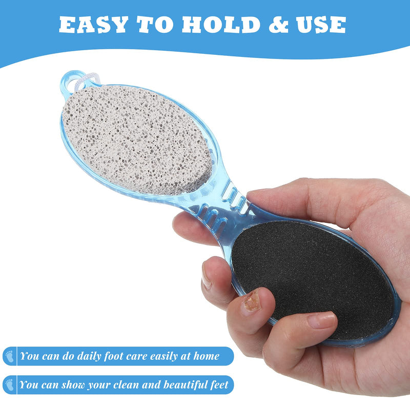 [Australia] - 3 Pieces 4 in 1 Foot Callus Remover, Multi-functional Pedicure Scrubber Exfoliator Tool with Pumice Stone, Hand Toe Nail Cleaning Brush, Foot Rasp for Home Foot Care (Blue) Blue 