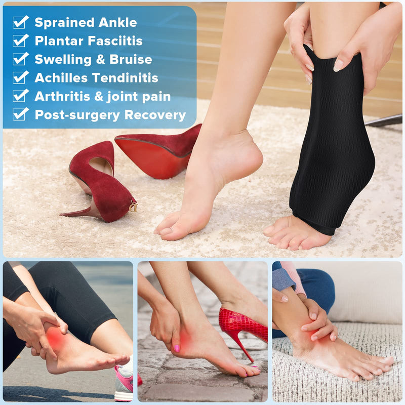 [Australia] - Ankle Foot Ice Pack Wrap for Injuries, Reusable Gel Ice Pack for Hot and Cold Therapies, Flexible Cold Pack for Achilles Tendonitis,Plantar Fasciitis,Swelling,Sprained,Post-Surgery Recovery L-(pack of 1) 
