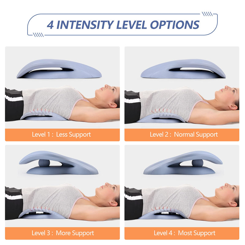 [Australia] - Back Stretcher for Back Pain Relief, Lower Back Stretcher Back Stretching Cushion, Lumbar Stretcher Device Helps with Spinal Stenosis Herniated Disc Sciatica Nerve Haze Blue 