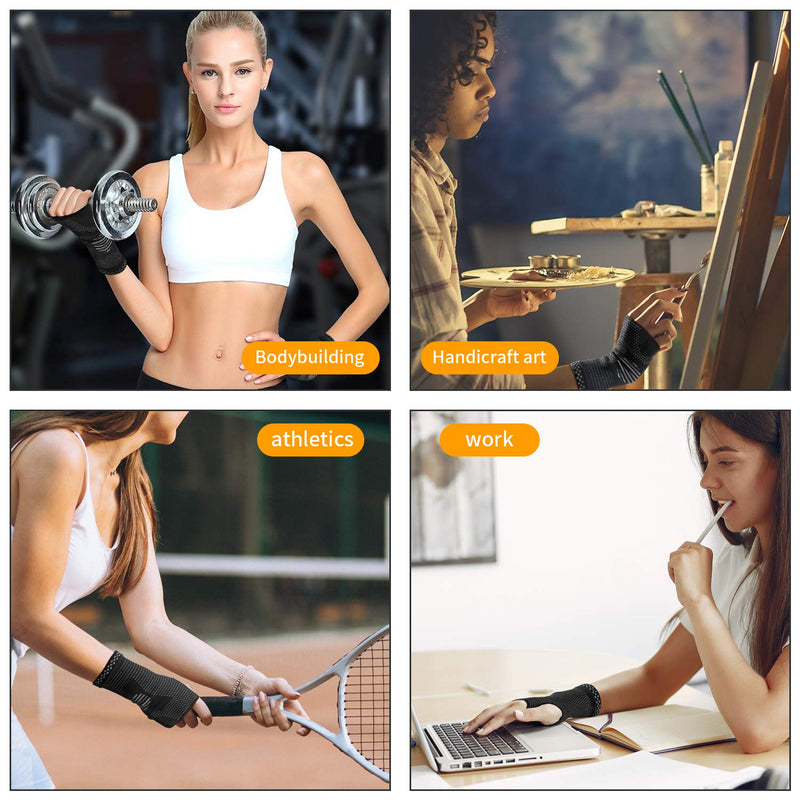 [Australia] - ABYON Wrist Compression Sleeves (Pair) for Carpal Tunnel and Pain Relief Treatment,Wrist Support for Women and Men.Breathable and Sweat-Absorbing carpal tunnel wrist brace Black Medium 
