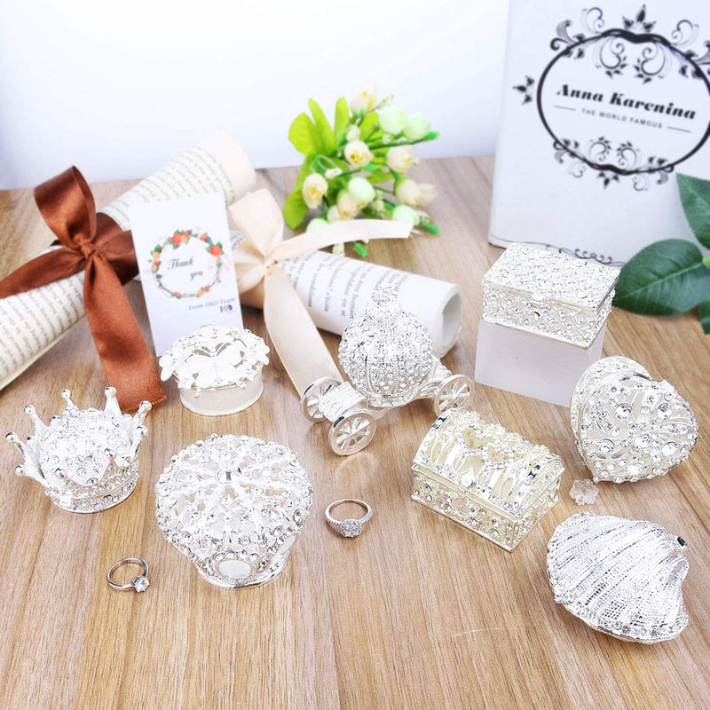 [Australia] - YU FENG Creative Vintage Crystal Crown Design Jewelry Box Ring Trinket Case Christmas Birthday Gift, Small 
