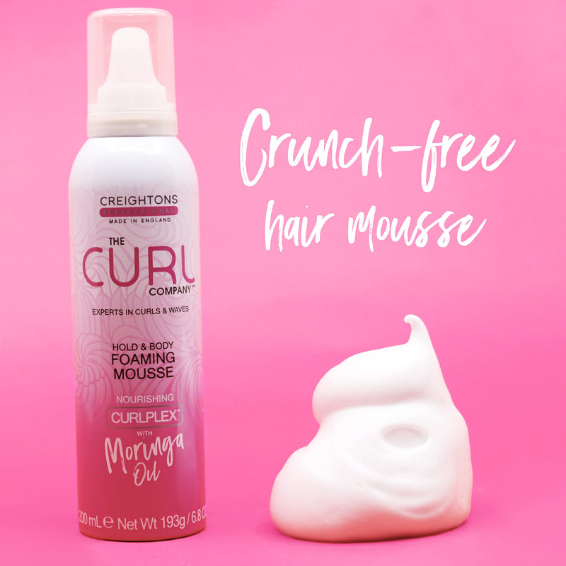 [Australia] - The Curl Company Hold and Body Foaming Mousse (200 ml) - Defines Curls and Waves, Eliminates Frizz and Smoothes Unruly Flyways; Professionally Formulated with Curplex and Nourishing Moringa Oil 