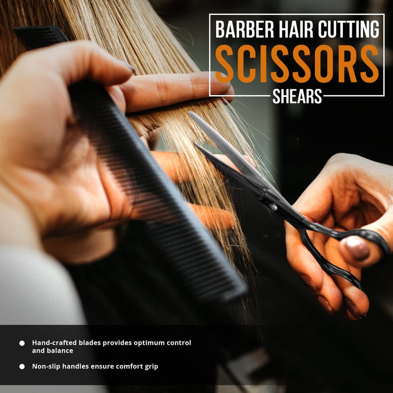 [Australia] - Utopia Care Hairdressing Scissors - 6.5" Sharp Stainless Steel Hair Cutting Scissors and Barber Salon Hair Scissors for Professional Hairdressers, Men, Women, Children and Adults (Black) Black 