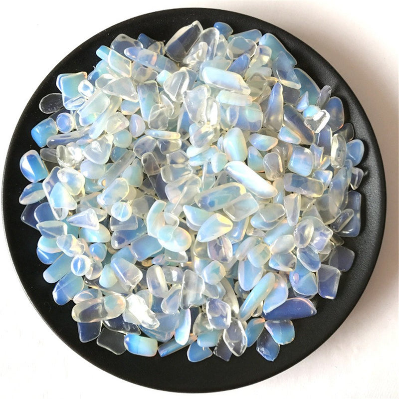 [Australia] - AITELEI 1 lb Natural Opal Tumbled Chips Crushed Stone Healing Reiki Crystal Irregular Shaped Stones Jewelry Making Home Decoration 