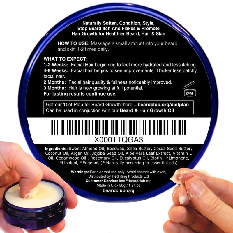 [Australia] - All Natural Beard Balm For Beard & Hair Growth | With Biotin, Cedar Wood, Eucalyptus & Rosemary Oil | Beard Conditioner & Softener, Increase Growth, Reduce Patches, Style & Stop Itch & Flakes 