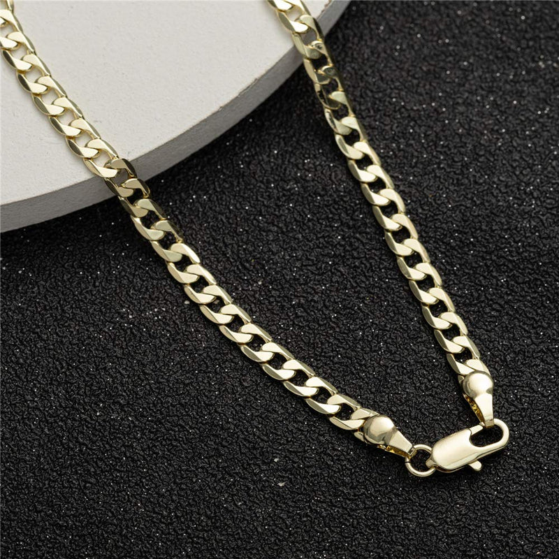 [Australia] - kelistom 14K Gold Plated Cuban Link Anklet, 4mm Wide Cuban Ankle Bracelets for Women Teen Girls, Soft and Waterproof Chain Anklet 9 10 11 inches 11.0 Inches 