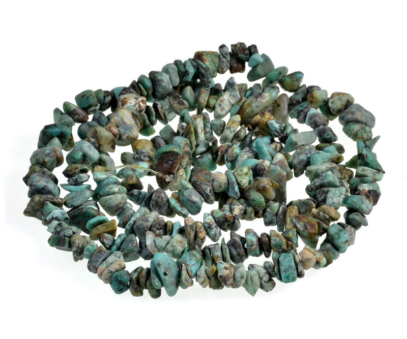 [Australia] - AD Beads 34 inches 5-10mm Natural Chips Nuggets Freeform Tumbled Irregular Gemstone for Necklace Bracelet Earring Chandelier Healing Crystal (African Turquoise) African Turquoise 