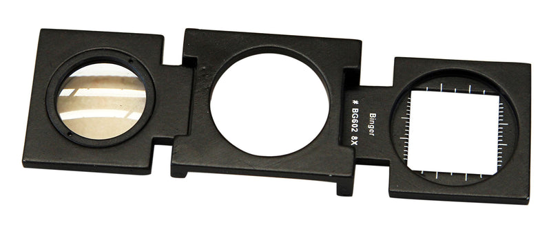 [Australia] - Binger BG602 8x Folding Magnifier Metal Optical Glass Linen Tester Compact Size 