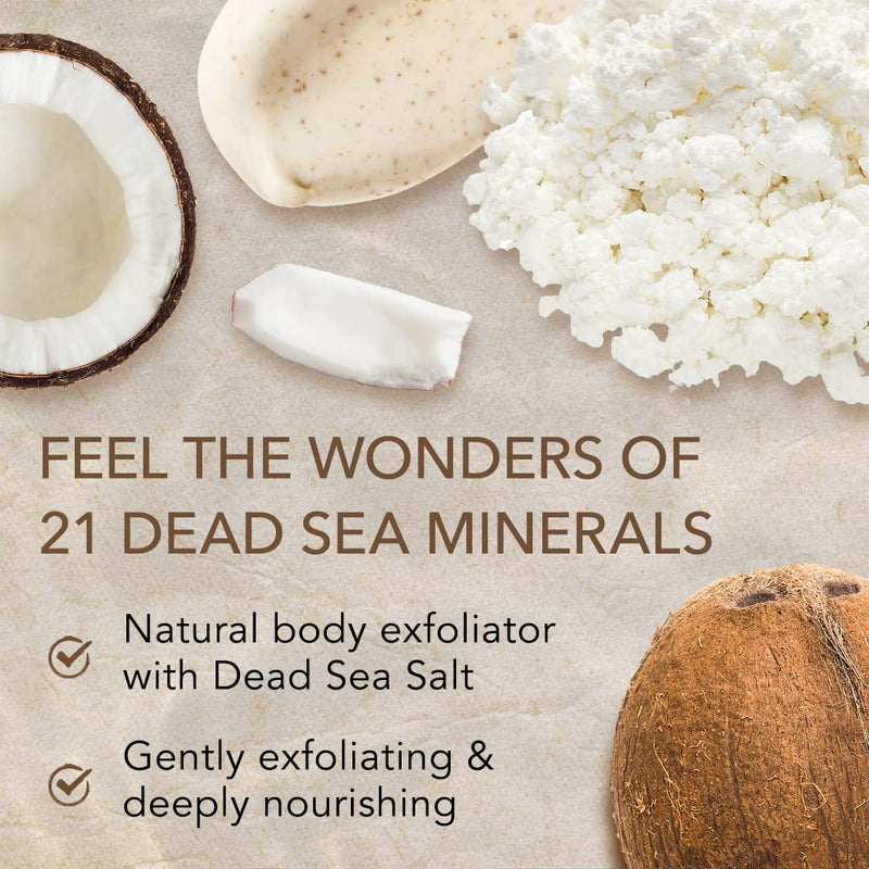 [Australia] - O Naturals 510g Ultra Hydrating Coconut Dead Sea Salt Scrub - Skin Smoothing Body Scrub Exfoliator & Foot Scrub, Body Exfoliator & Exfoliating Face Scrub - Facial Scrub 