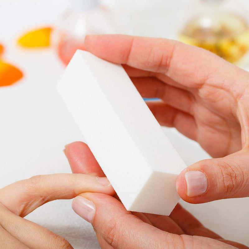 [Australia] - Morary 12-Pack, Nail Buffer Blocks for Natural and Acrylic Nails, 4 Sided, Medium Grit (White) White 