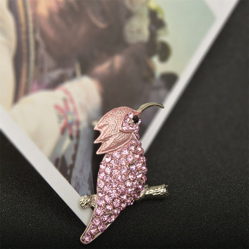 [Australia] - Reizteko Animal Brooch for Women Men Rhinestone Crystal Brooch Pins Silver Plated (Valentines Day Gift) (Bird) Bird 