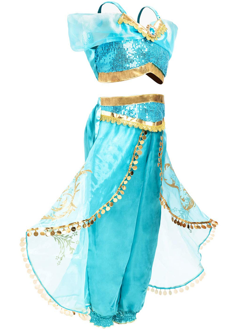 [Australia] - FUNNA Costume for Girls Princess Kids Dress Up Outfit Party Supplies Blue 3T 