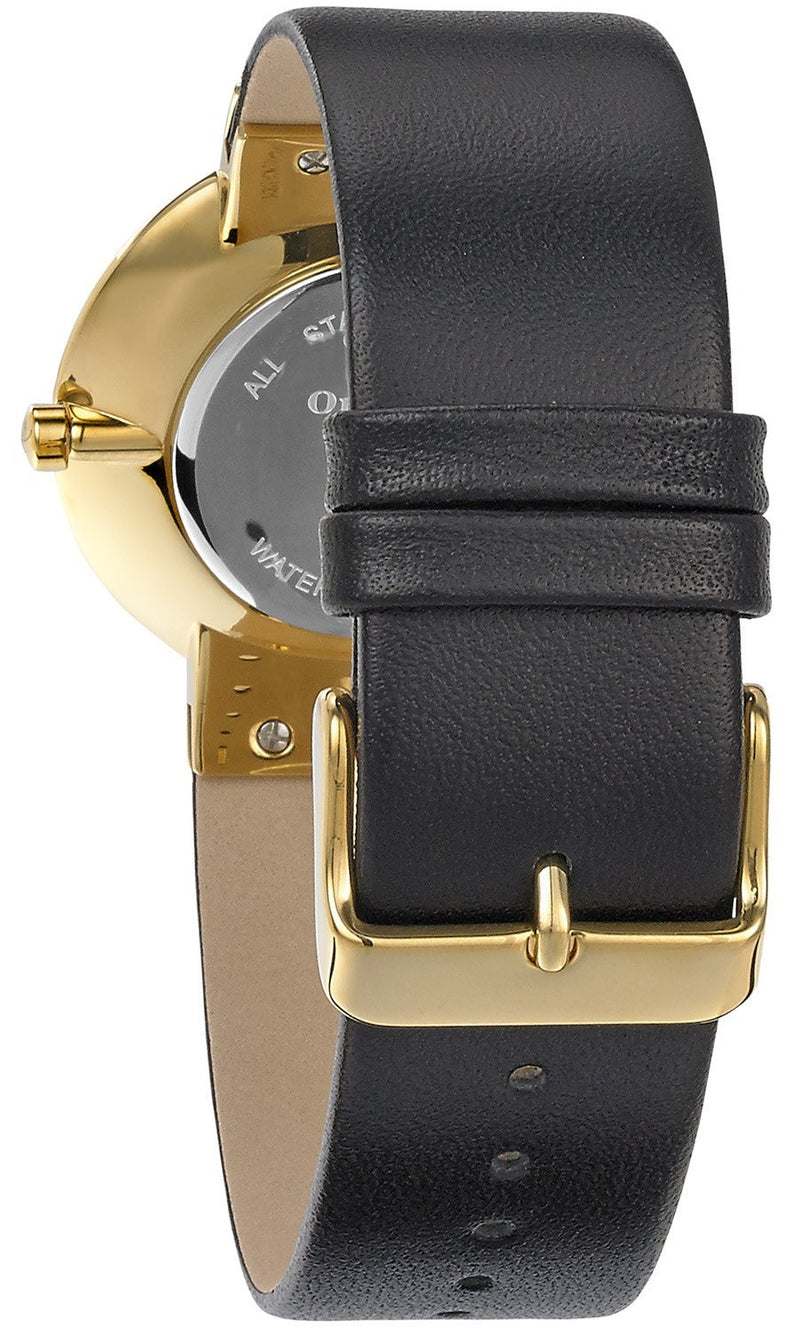 [Australia] - Orphelia Women's Quartz Watch with Leather Strap Black/Gold 