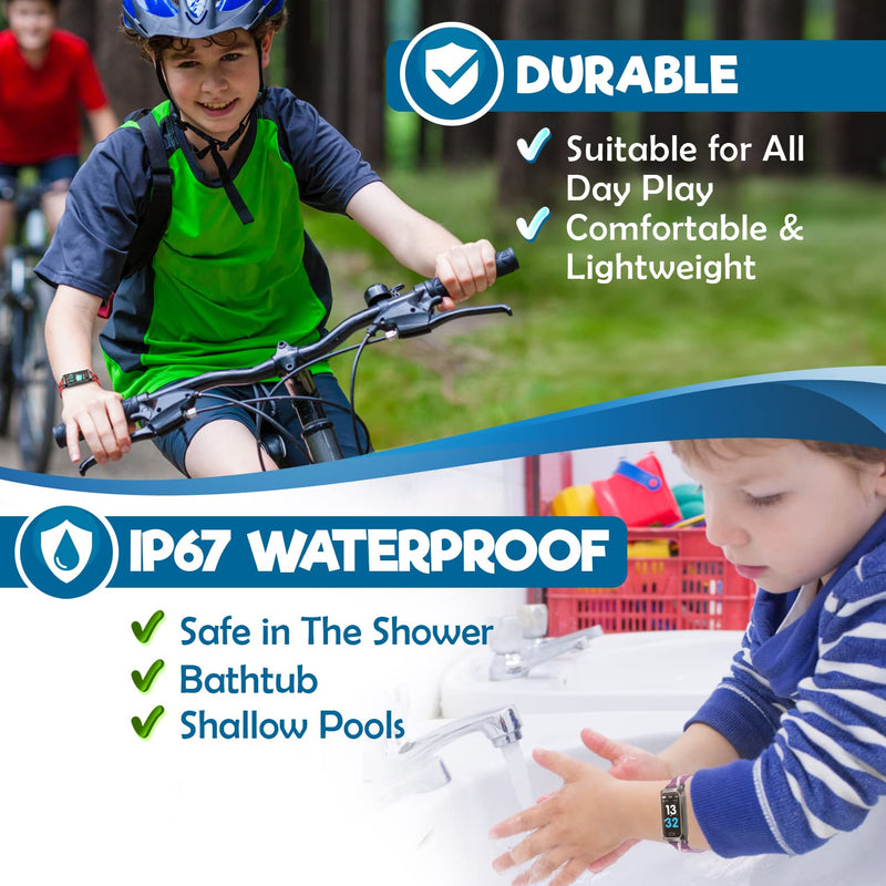 [Australia] - Inspiratek Kids Fitness Tracker for Kids Age 5-16 (5 Colors)，Waterproof Kids Fitness Watch，Kids Pedometer Watch，Watch for Kids，Step / Activity Tracker for Kids，Easy to Use Kids Tracker Watch (Black) Black 