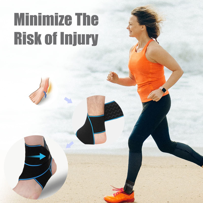 [Australia] - Ankle Compression Support, Adjustable Ankle Protection Sleeve Straps, Achilles Tendon Brace Bandage for Ligament Damage, Sprained Weak Ankles, Men and Women,Running 