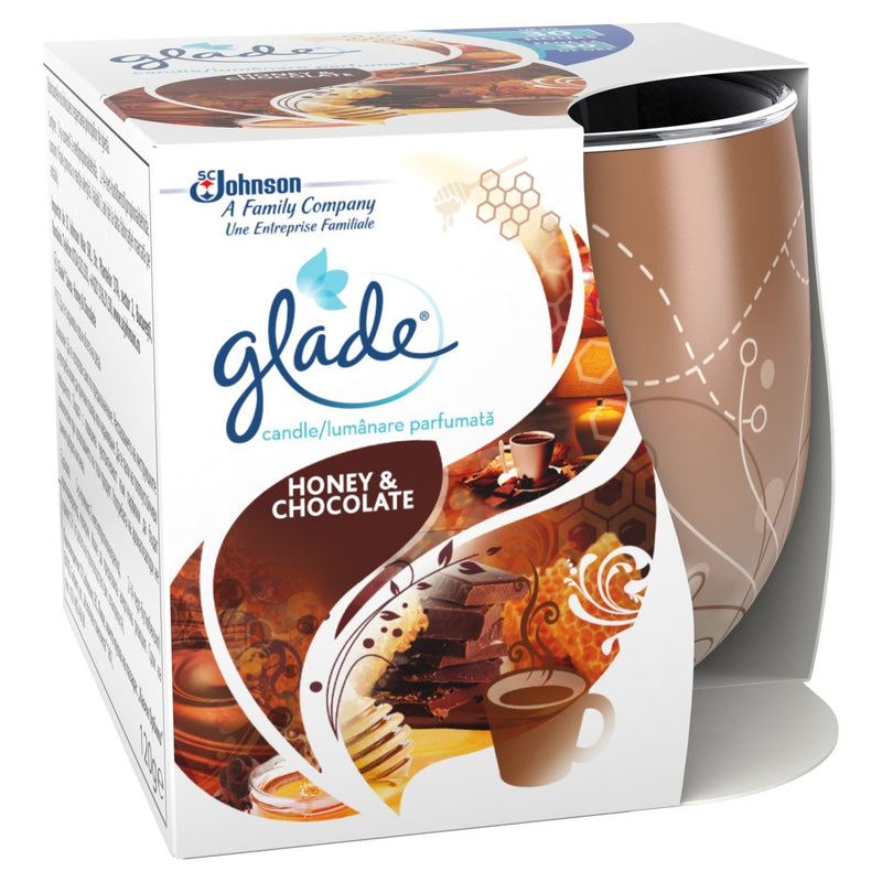 [Australia] - Glade Scented Candle, Air Freshener Wax Candle for Aromatherapy, 120 g, 30 Hour Burn Time, Honey & Chocolate, 1 Candle 120 g (Pack of 1) 