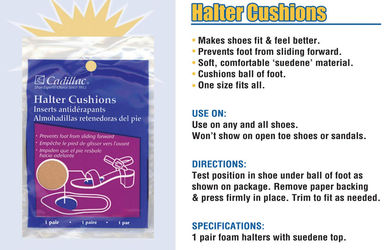 [Australia] - Metatarsal Pads | Cadillac Halter Cushions Shoe Insert | Metatarsal Pads for Women | Foam Cushion Halter Pad - No Slip Adhesive Insole for Shoes Heels Sandals | Blister Prevention High Heel Insole 